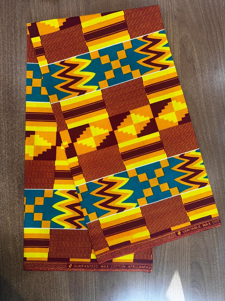 Yellow & Brown Kente Stripe Pattern